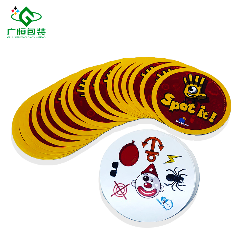 Unique Design Round Shape Playing Cards Game educational children flash cards 36pcs paper printing with custom tin box