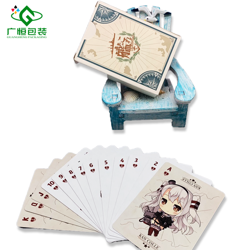 customized cartoon playing cards waterproof black and blue custom printing trading card game