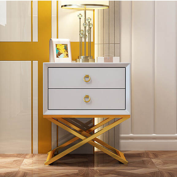 Elegant Solid Wood White Nightstand | LZ-BT002