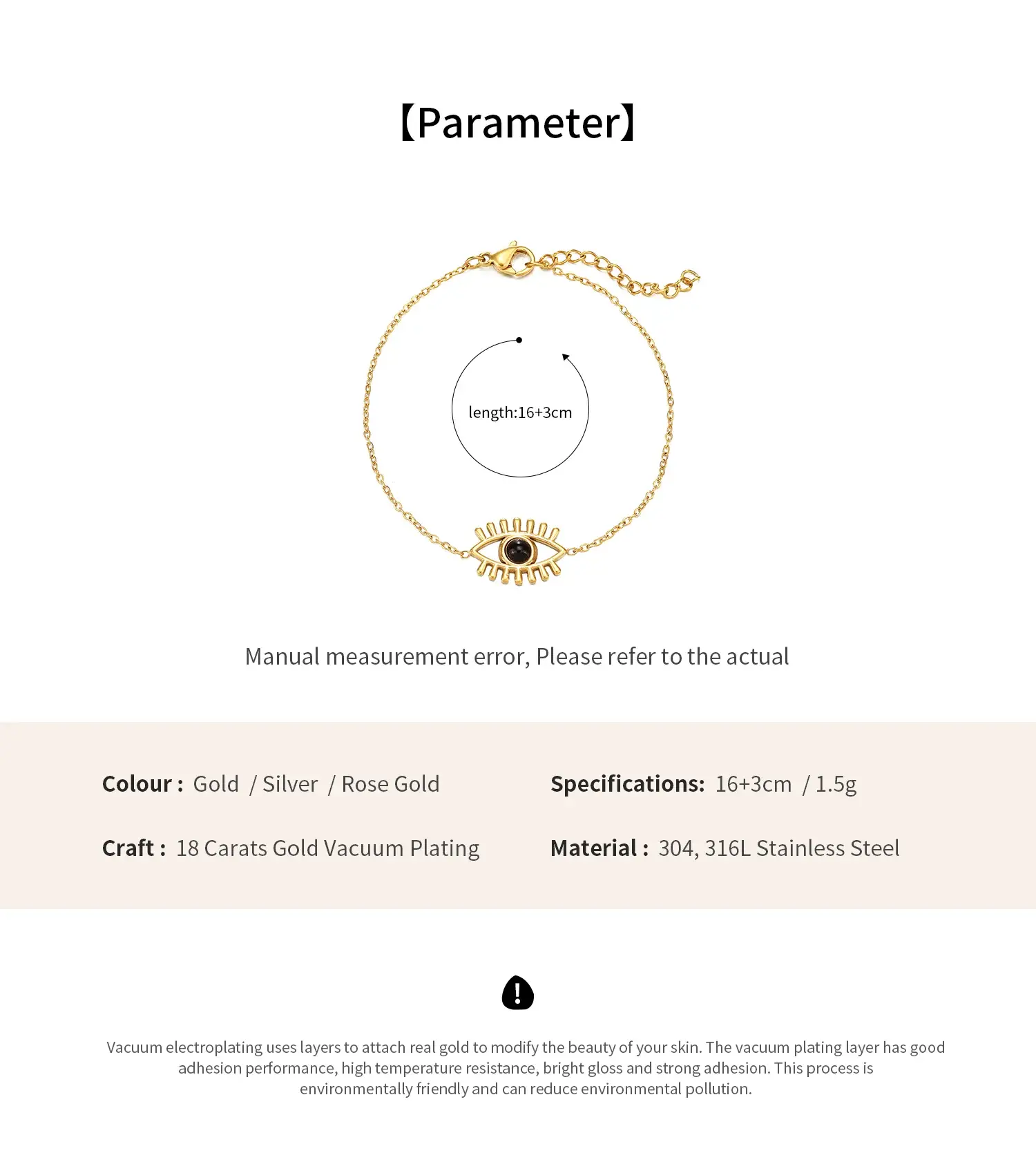 Chic and Classic Style Fashion Design Stainless Steel Bracelet Eye With Long eyelash Bracelet (6).webp
