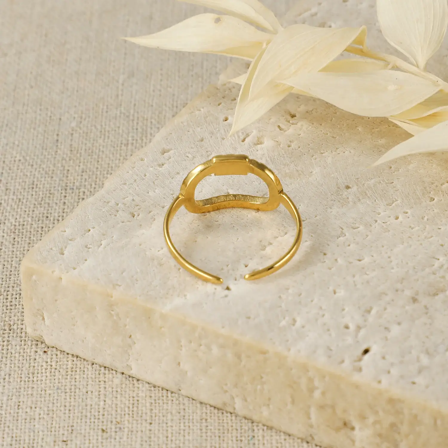 Square Holow Circle With Curved Pattern Stainless Steel Adjustable Ring (3).webp