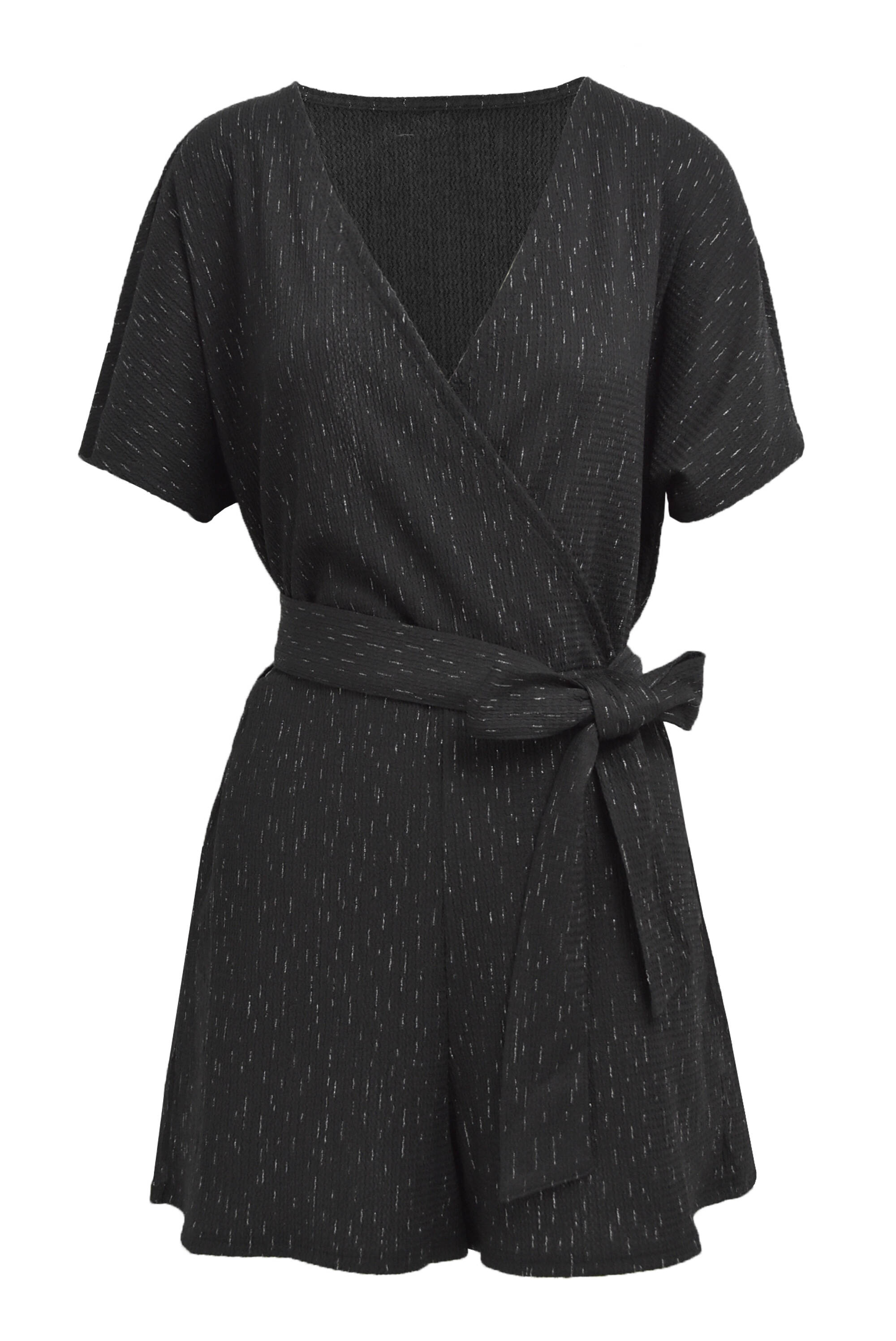 China Fctory Ladie's Texture Heat Embossing V Neck Cocktail Romper