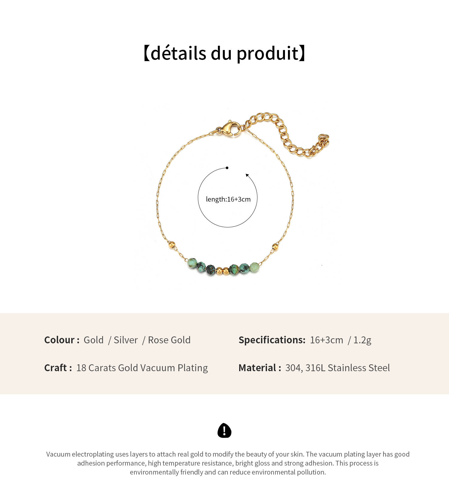 Facted African Turquoise Stone Beads Mixed with Golden Beads Stainless Steel Bracelet (6)(1).jpg