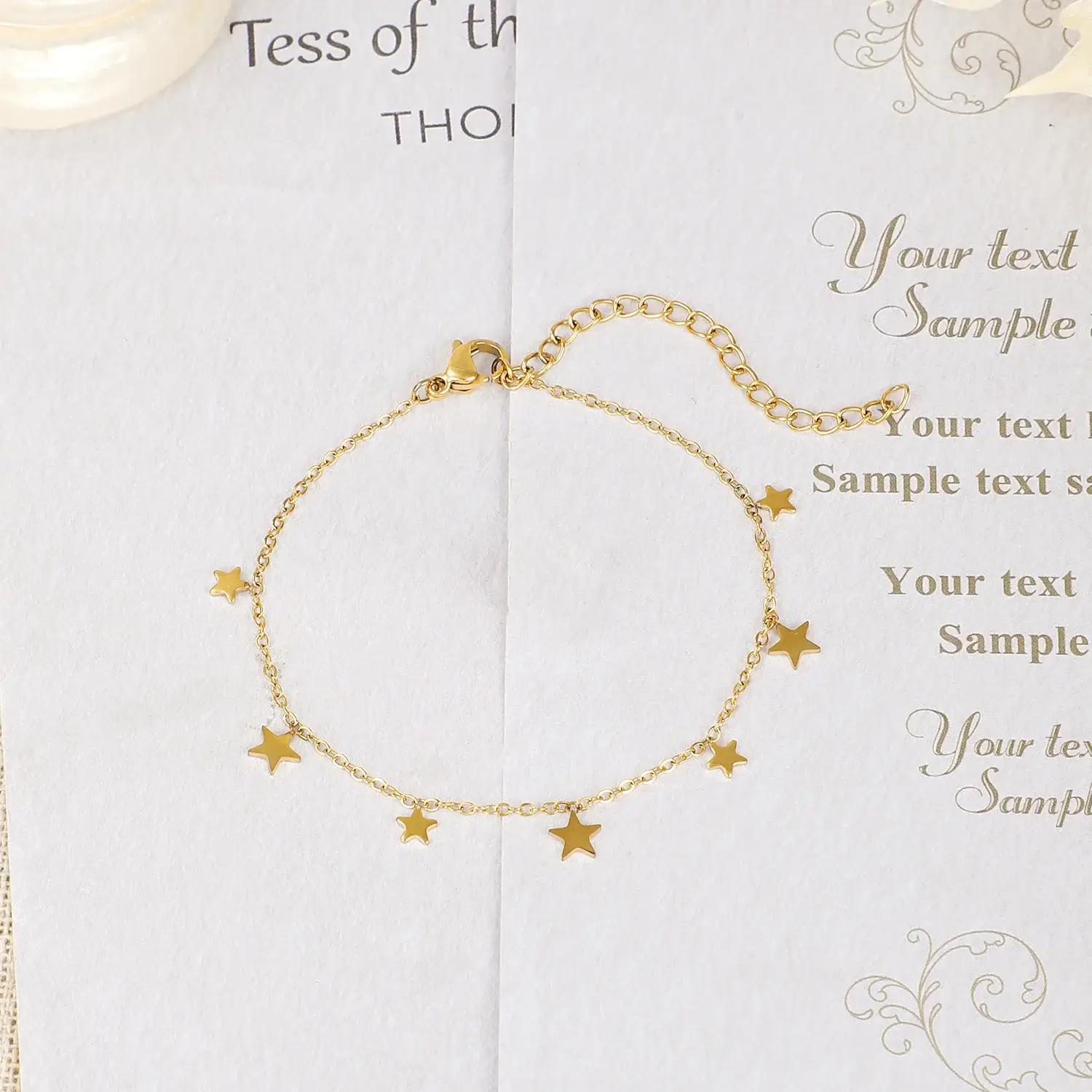 Star Shape dangle on the wrist  Stainless Steel With Gold Plating Bracelet  (3)(1).webp