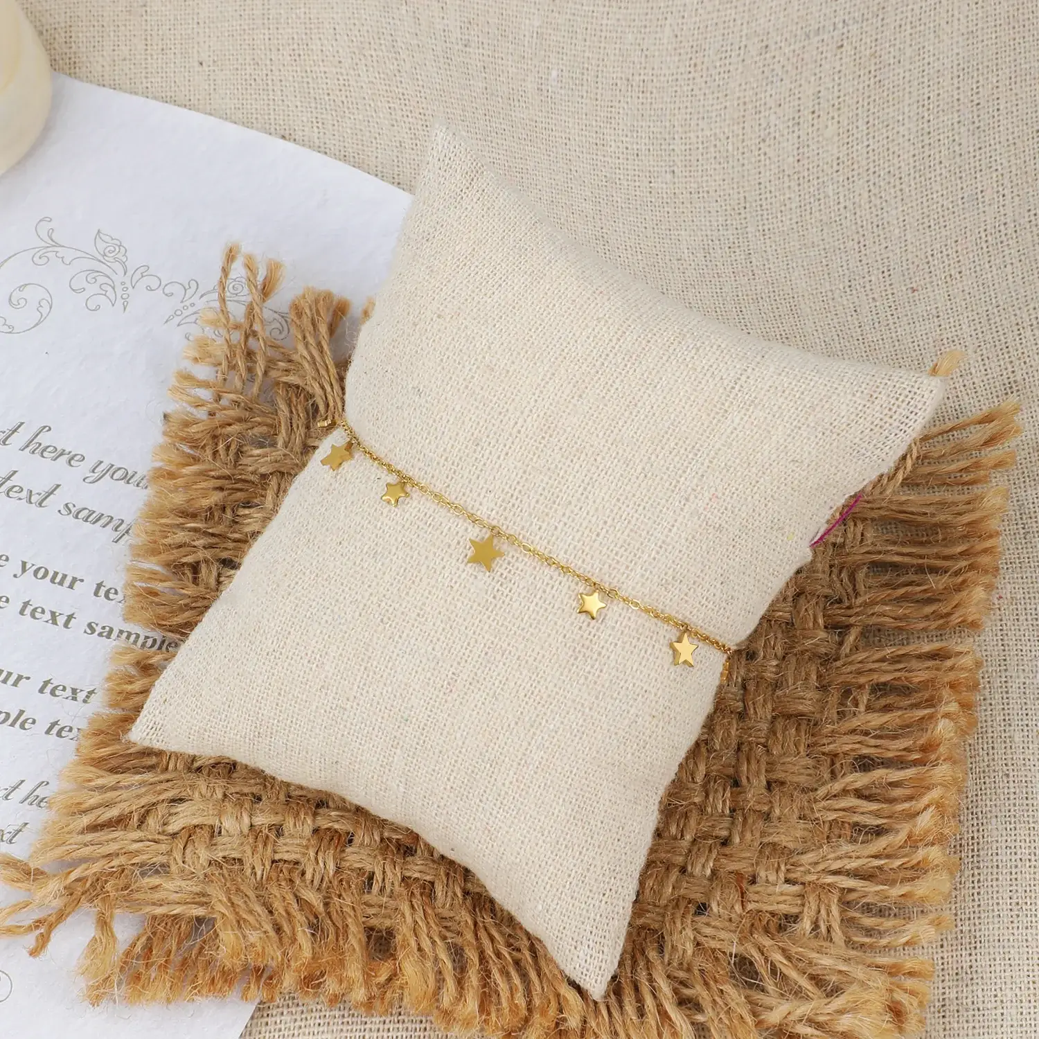 Star Shape dangle on the wrist  Stainless Steel With Gold Plating Bracelet  (2)(1).webp