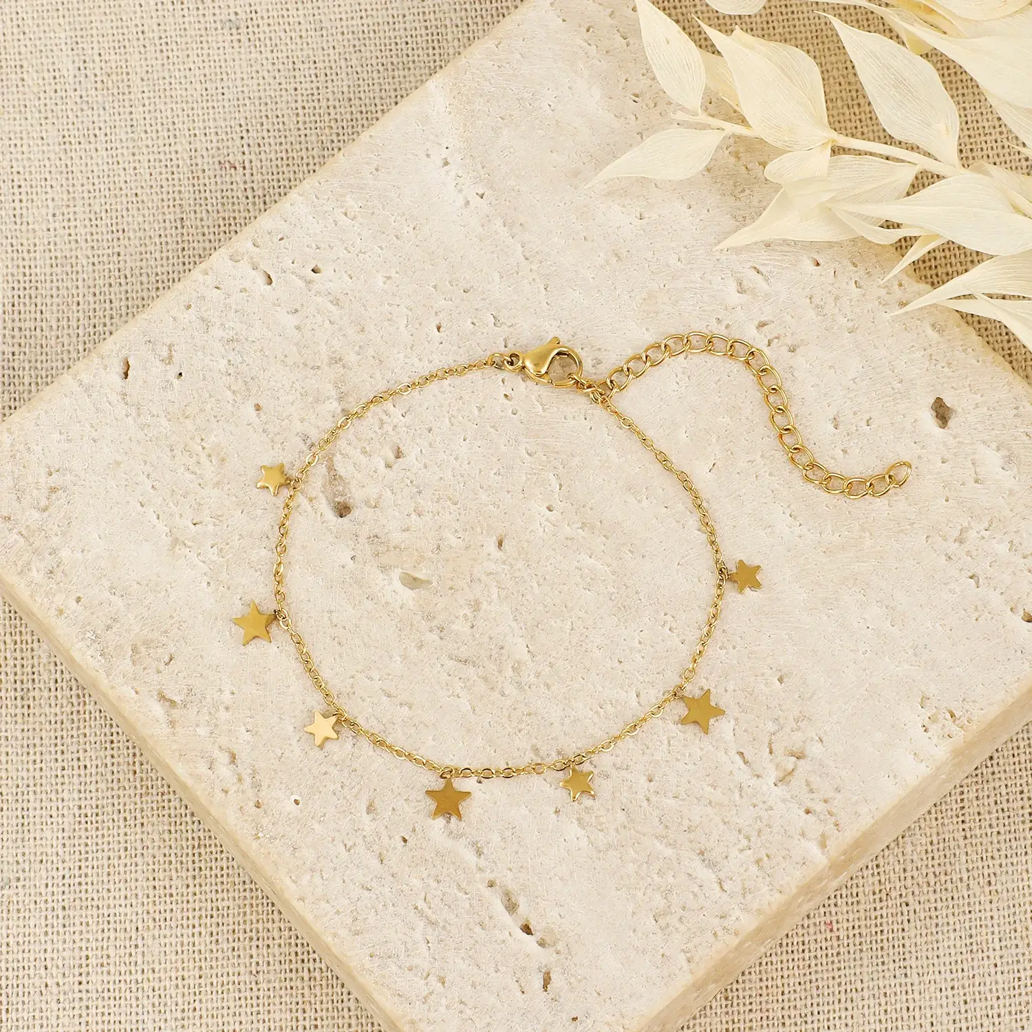 Star Shape dangle on the wrist  Stainless Steel With Gold Plating Bracelet  (1)(1).webp