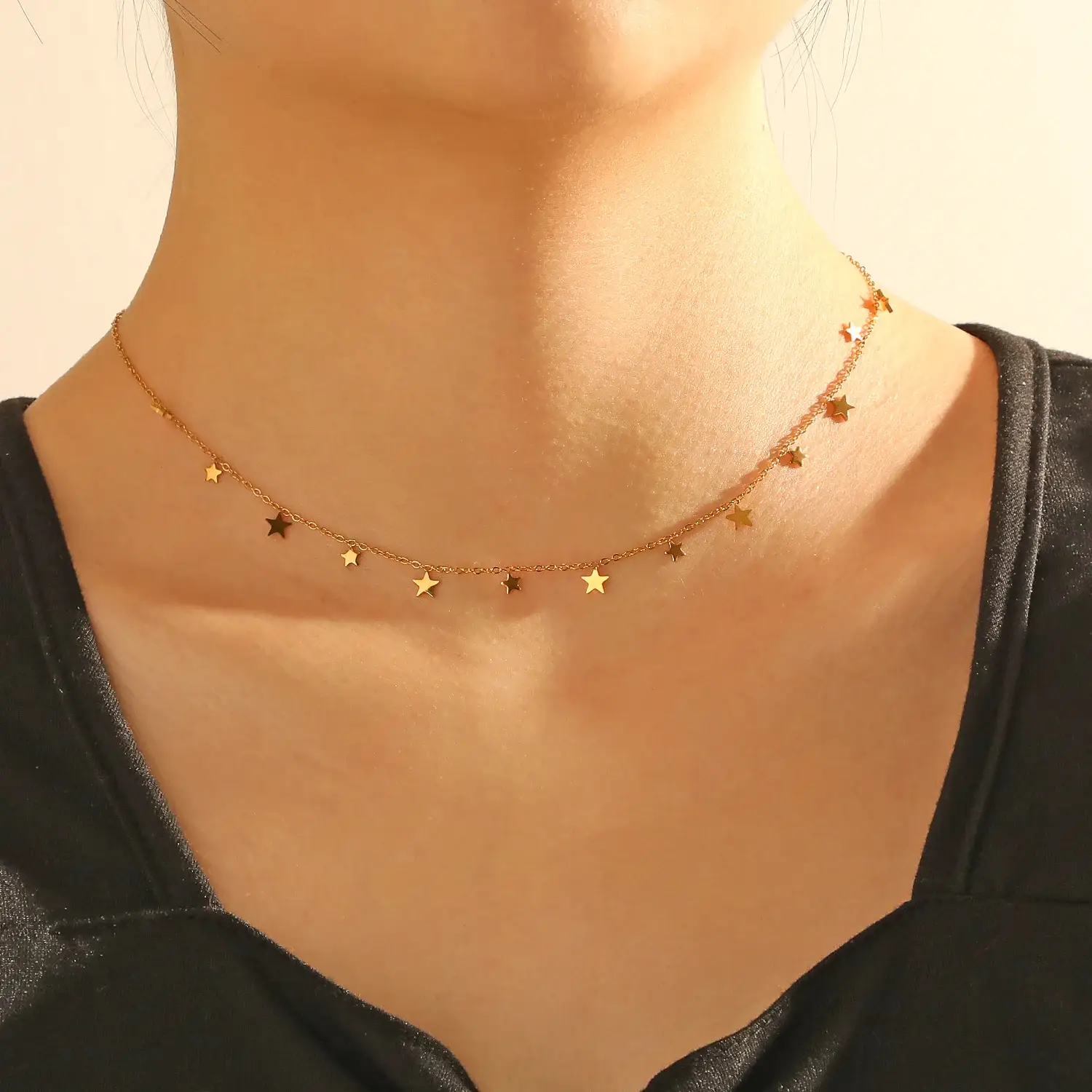 Star Shape Plate Stainless Steel With 18K Gold Plating Simple And Chic Necklace (1)(1).webp