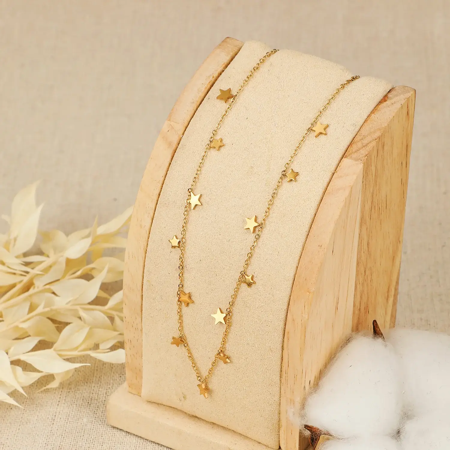 Star Shape Plate Stainless Steel With 18K Gold Plating Simple And Chic Necklace (3)(1).webp