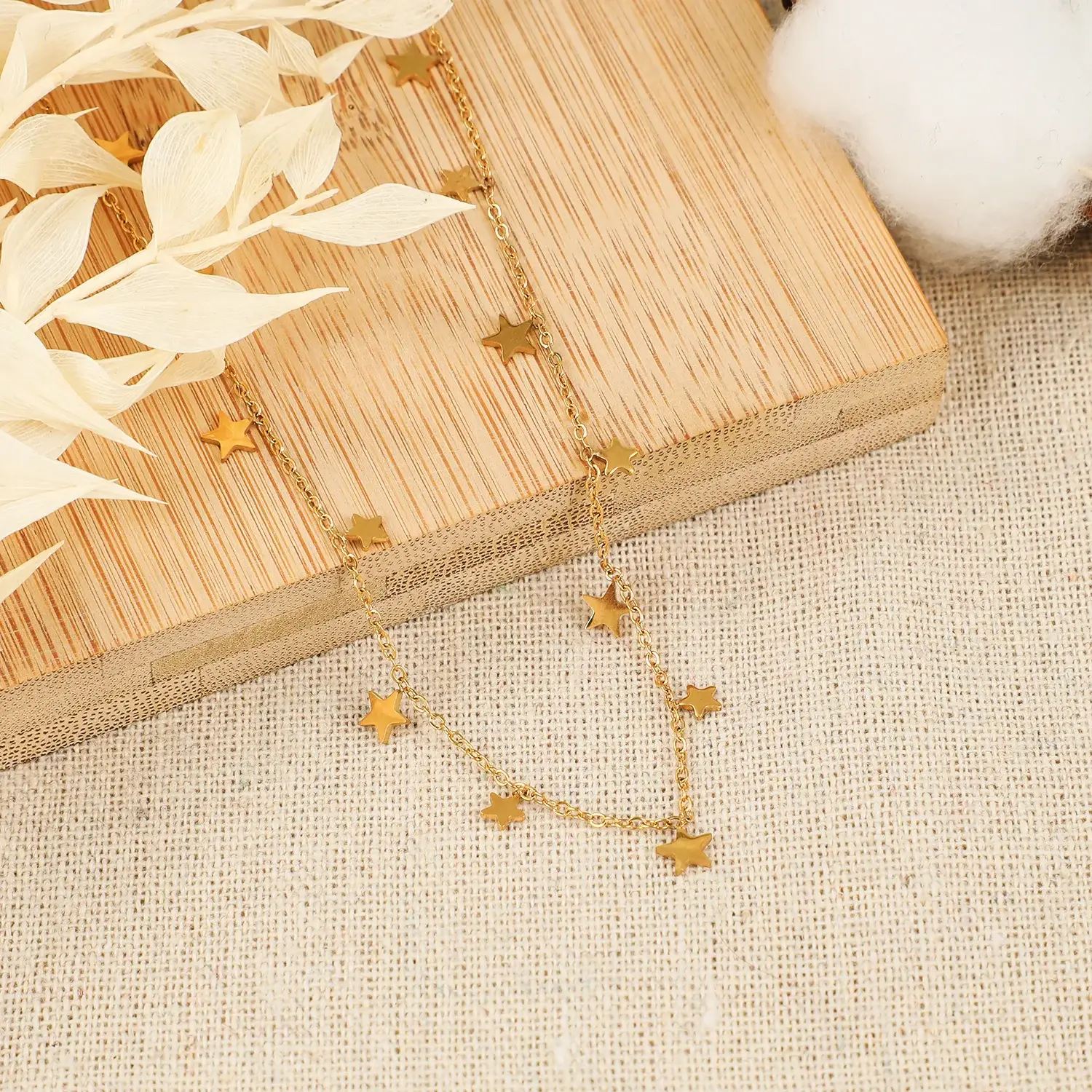Star Shape Plate Stainless Steel With 18K Gold Plating Simple And Chic Necklace (4)(1).webp