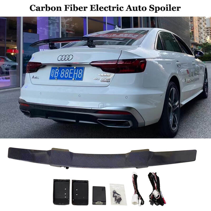 2021 Electric Automatically Universal Rear Trunk Tail Boot Lid Car Spoiler wing For Audi A3 A4 A6 A8 All Sedan Car Carbon Fiber