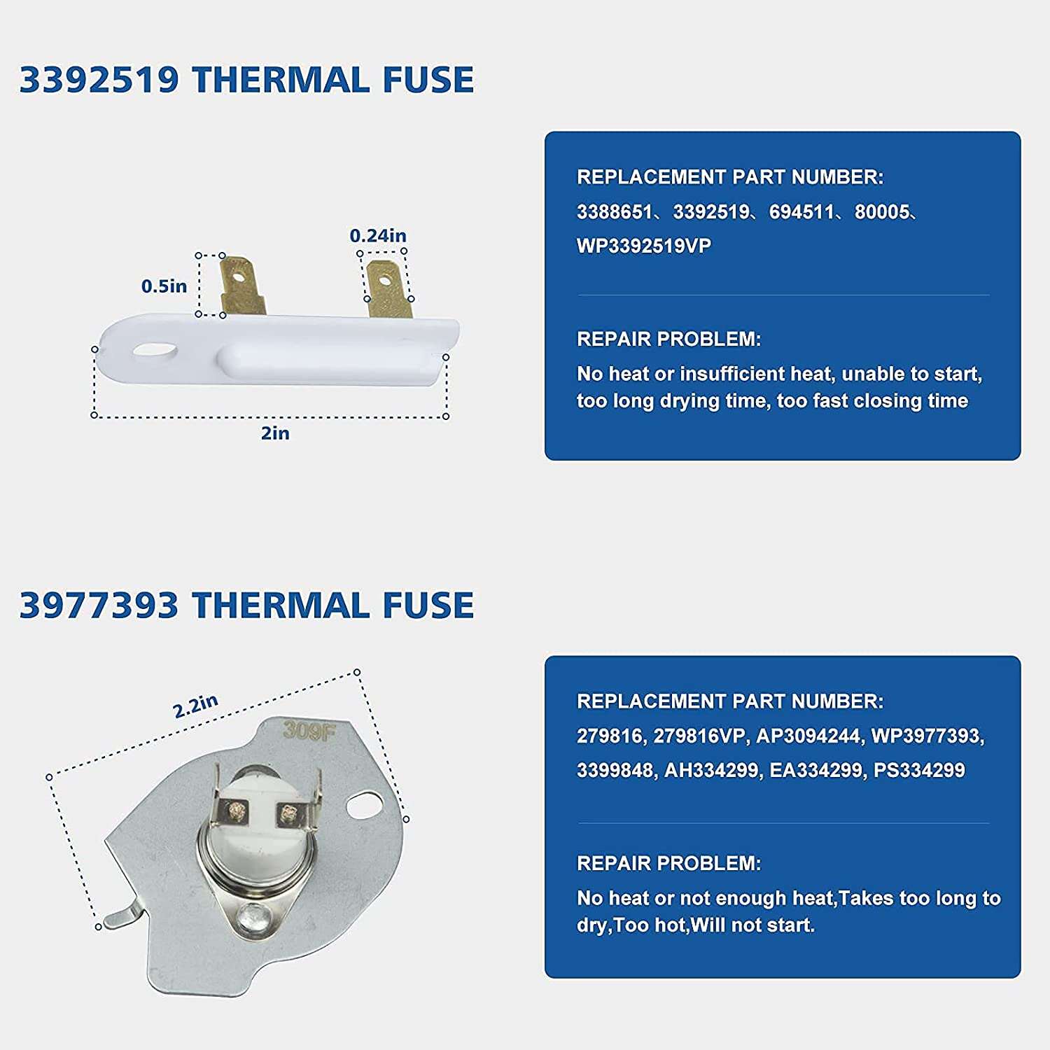 279838 Heating Element for Kenmore Dryer Compatible Whirlpool