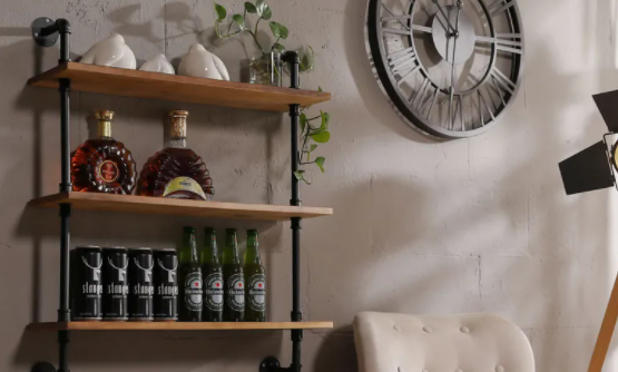 Old steel pipe customized industrial style bookcase