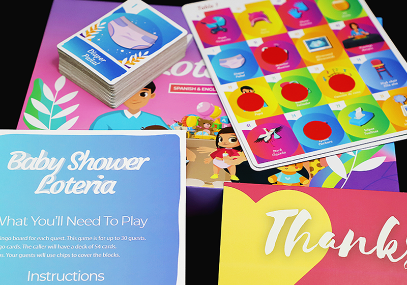 Our Baby Shower Loteria board game is a bingo fun game