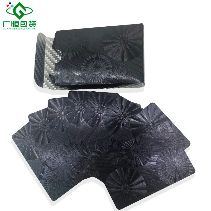 Wholesale Custom Printed On Demand Map Luxury Personalised PVC All Black Playing Cards