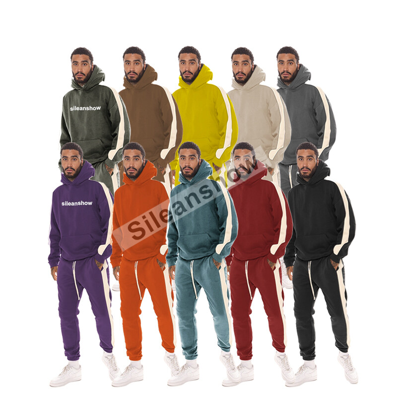 Fleece Custom Casual Plus Size Pullover Outdoor Color Blocking Men Tracksuit