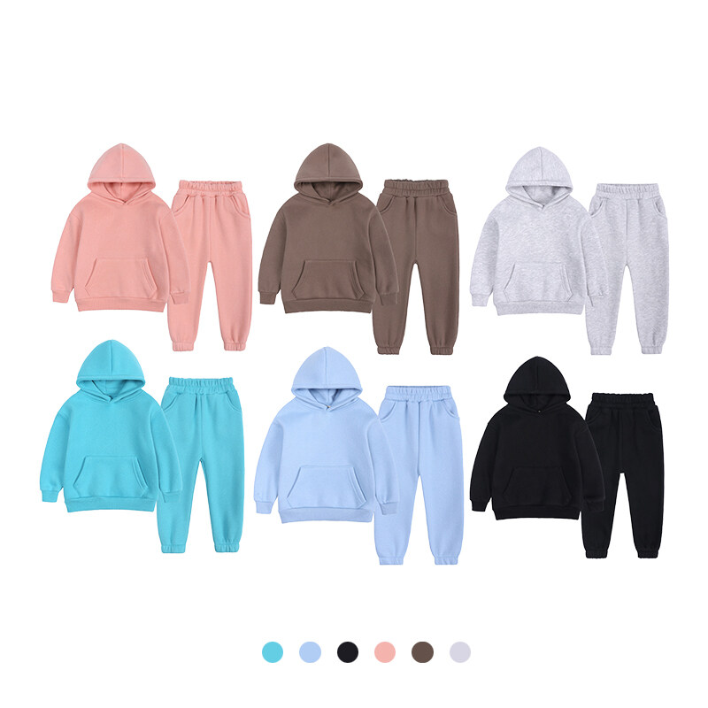 High Fashion Streetwear Custom Printing Knit Fleece Custom Oversized Plus Size Kids Tracksuit