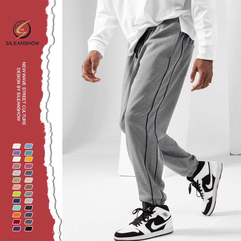 Plus Size Sport Wholesale Pullover Fleece Plain Custom Casual Drawstring Men Sweatpants-copy