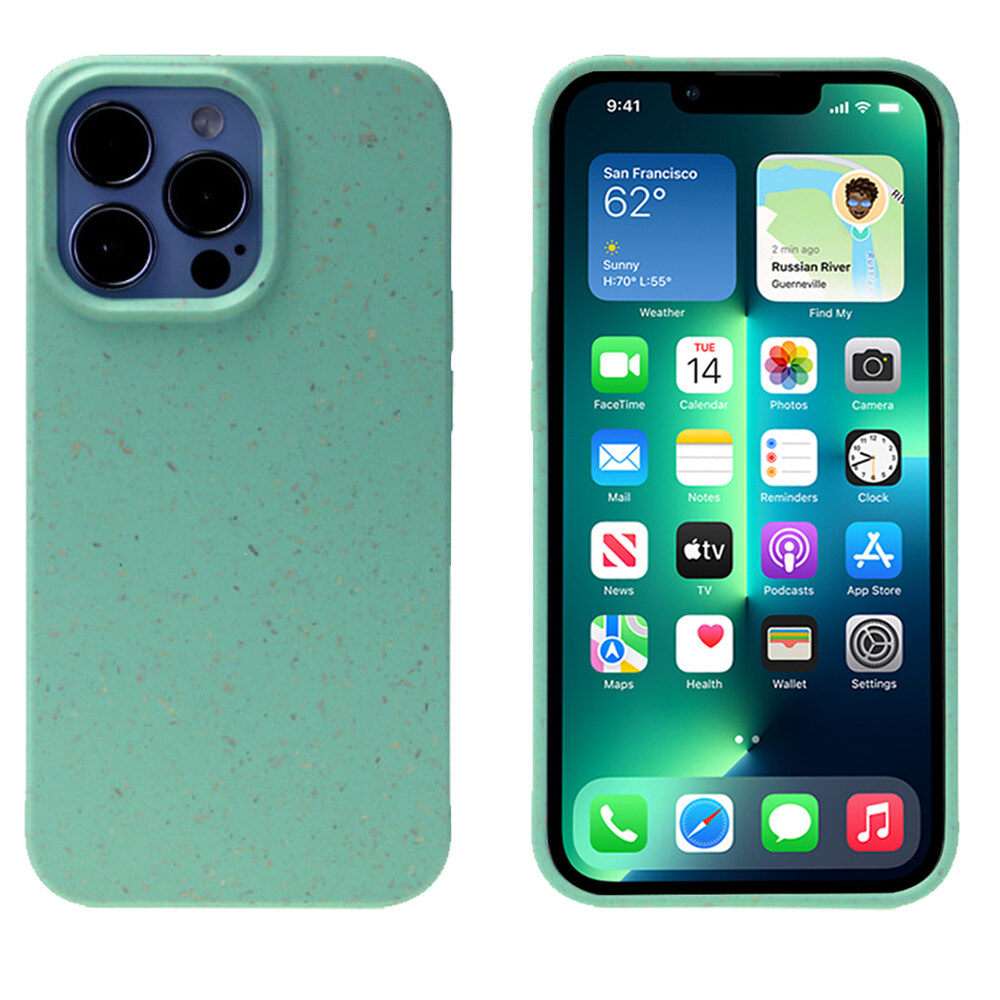 Biologisch abbaubares Material Weiches TPU Weizenstroh Anti-Fingerprint Shock Proof Back Case für iPhone 13 Pro Max-Kopie