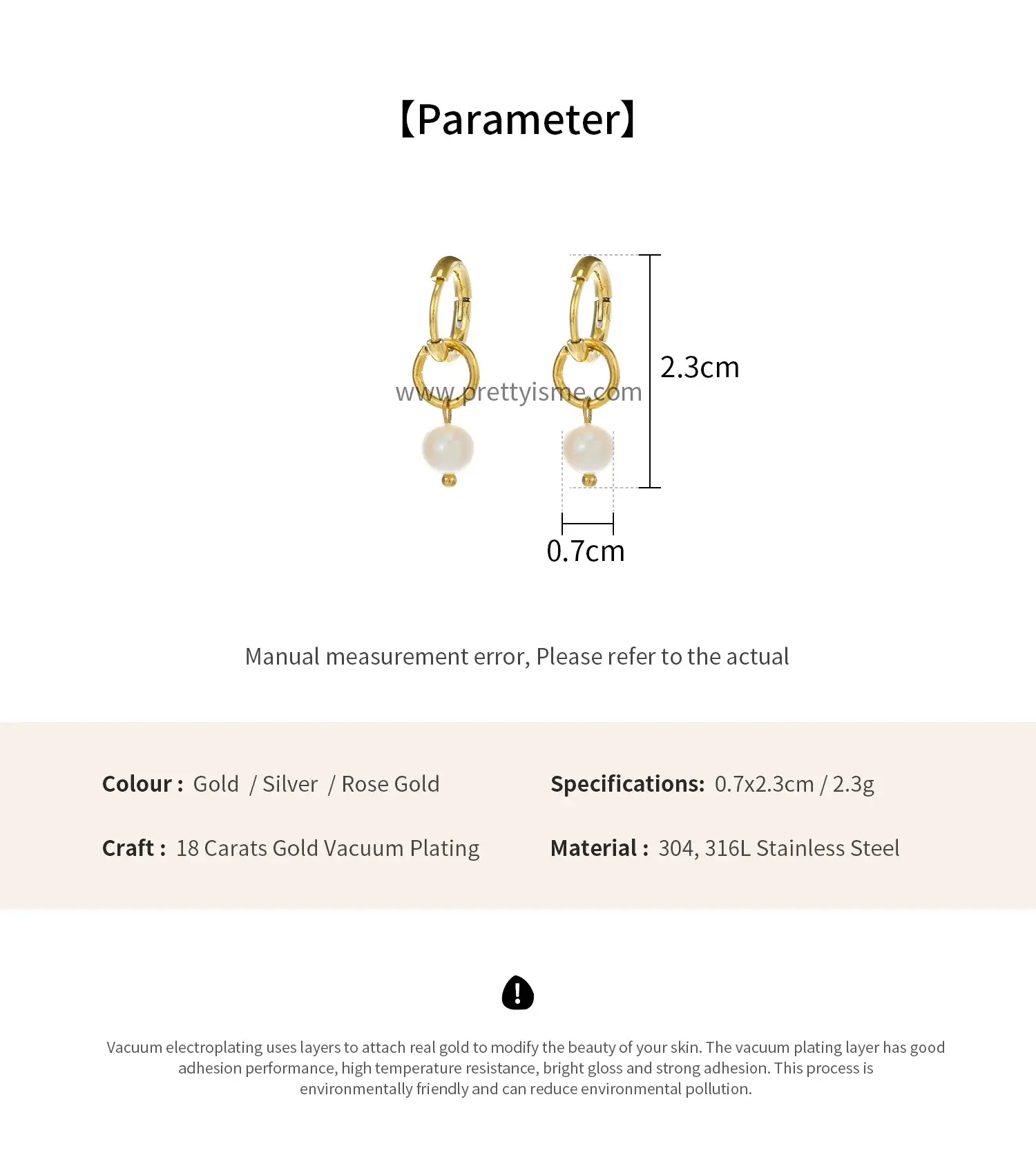 Pretty is me Collection 18K Gold Plated StaStainless Steel Jewelry High End Fashion Ear Ring Pearls Pendant Earrings (5).webp