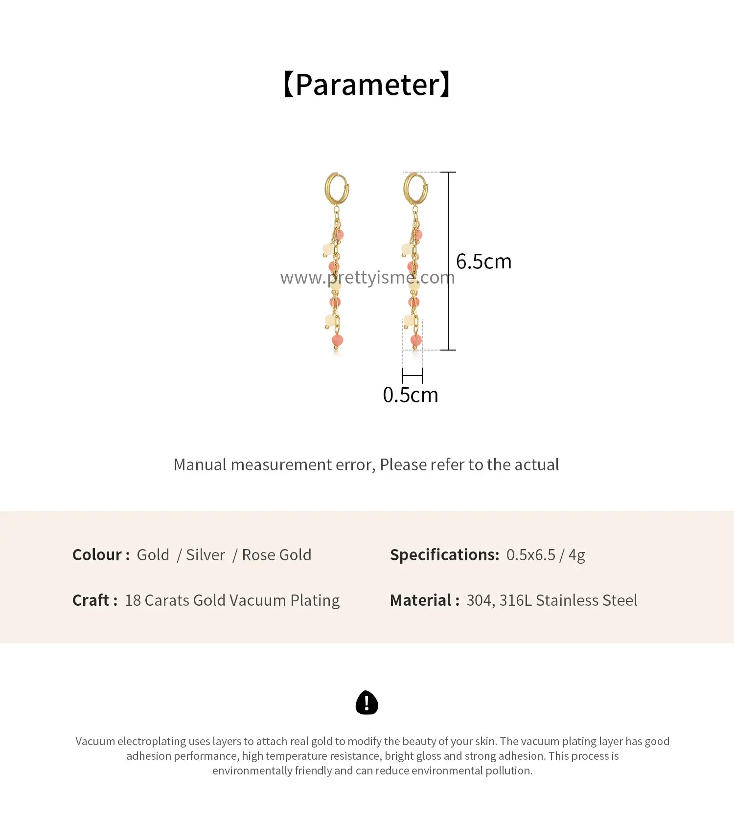 Pretty is me Collection 18K Gold Plated Stainless Steel Jewelry New Trendy Ear Ring Nature Stone Earrings Cystal Earrings (6).webp
