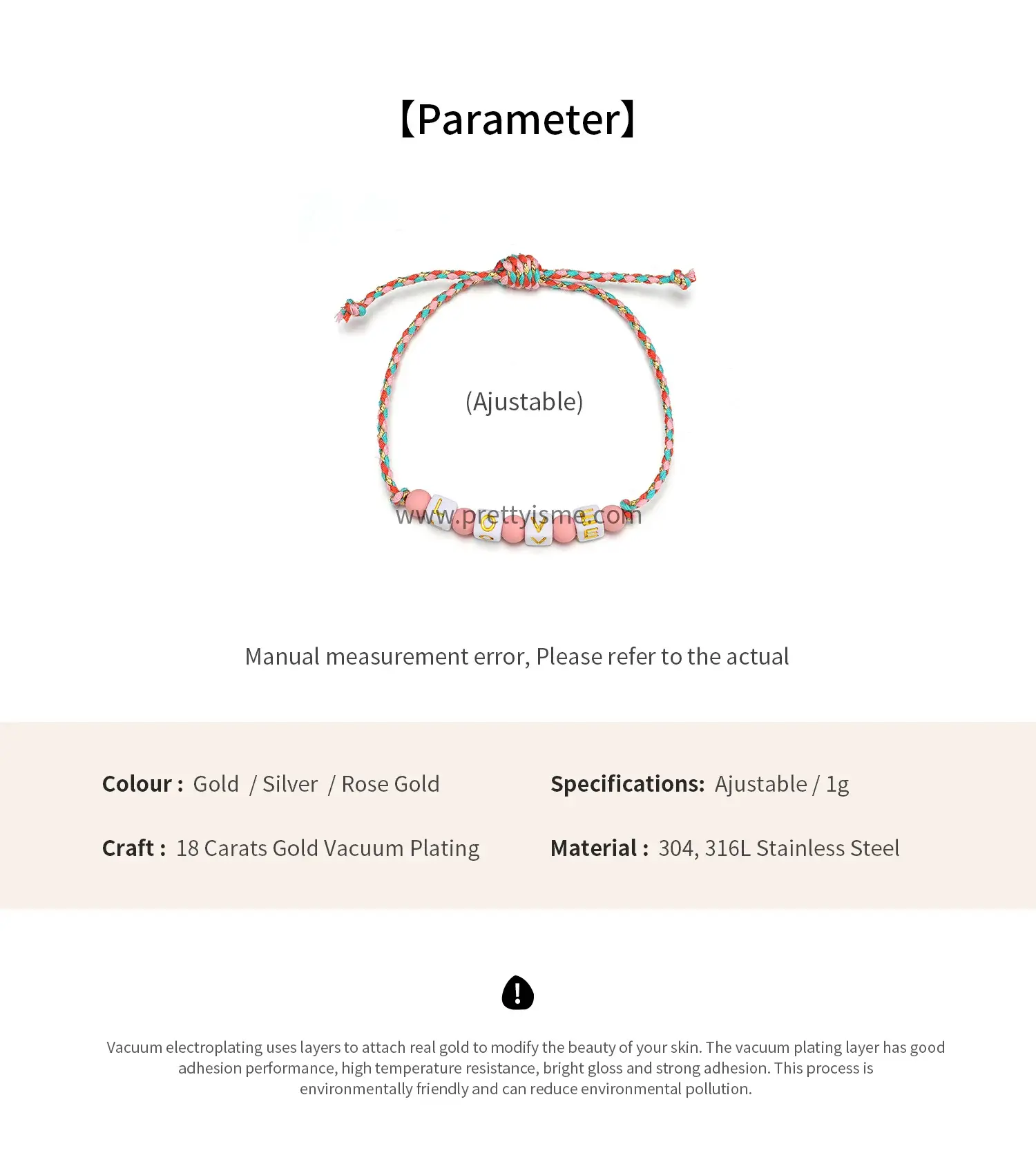 Pretty is me Collection Hand Woven Hand Rope Bracelet Round Beads Mixed LOVE Square Beads (6).webp