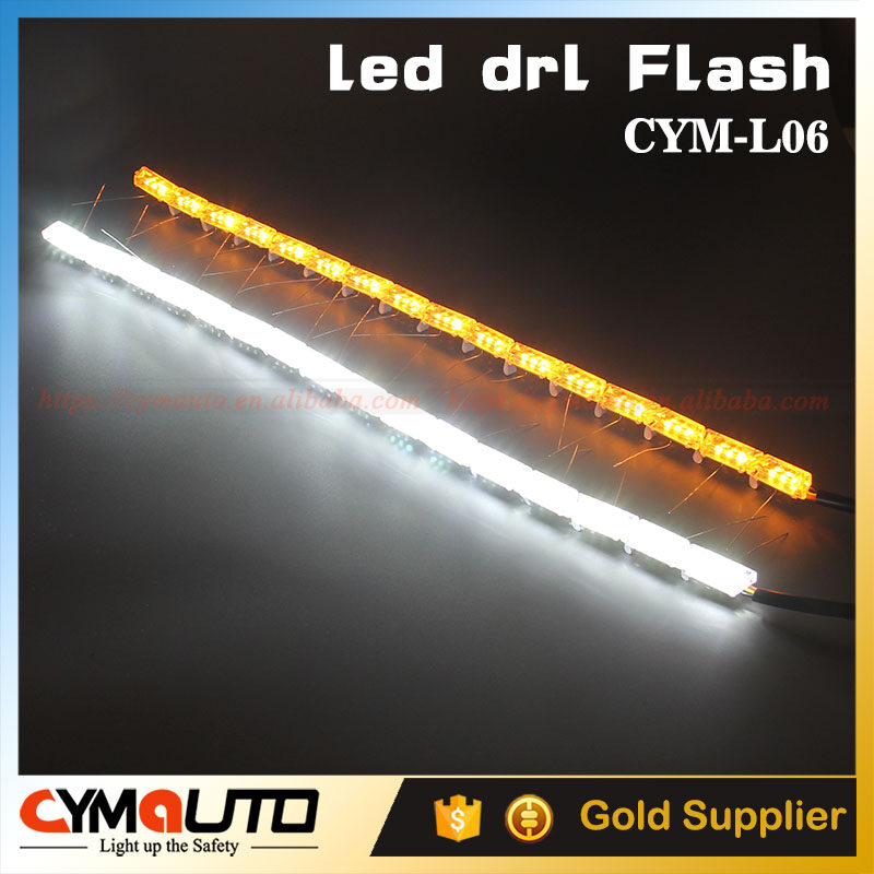 L06 flexible led daytime light drl with amber running signal tube led daylight