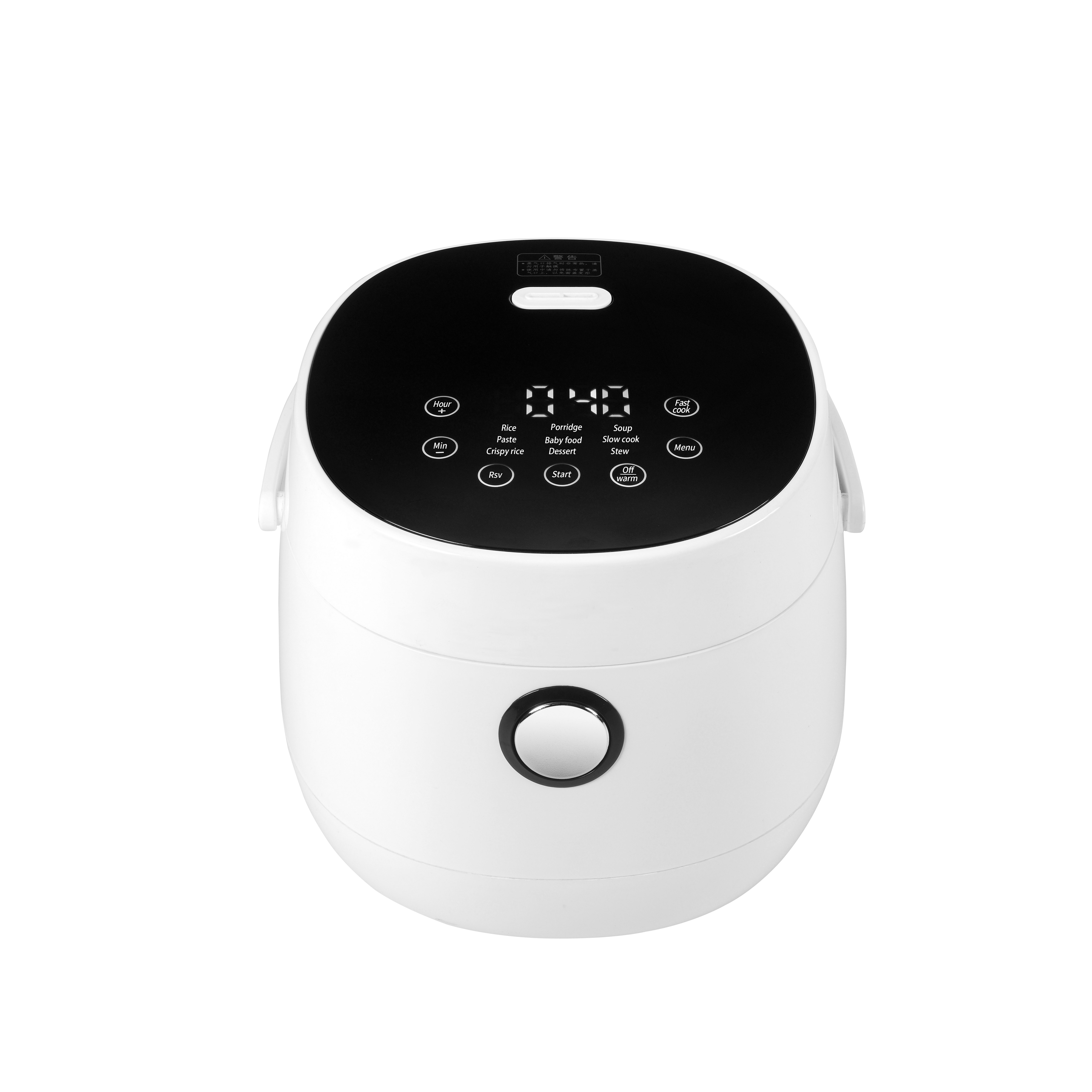IDB-303 Digital Rice Cooker Small,Mini Rice Cooker, 2L Portable Multi-Cooker with 24H Preset & Keep Warm for 2-3 People,White
