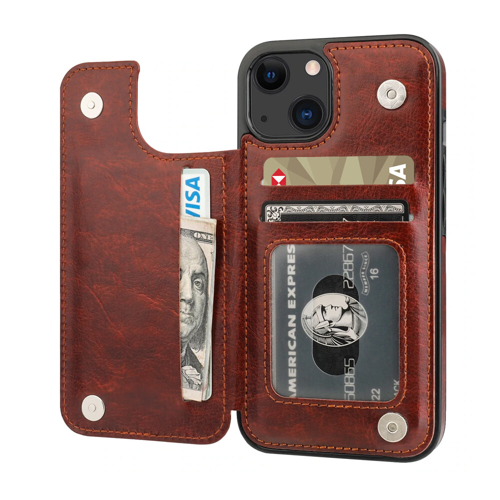 Magnetkartenhalter Wallet Case für iPhone 13, Flip Stand Leder Kartentasche Phone Case für iPhone 13，