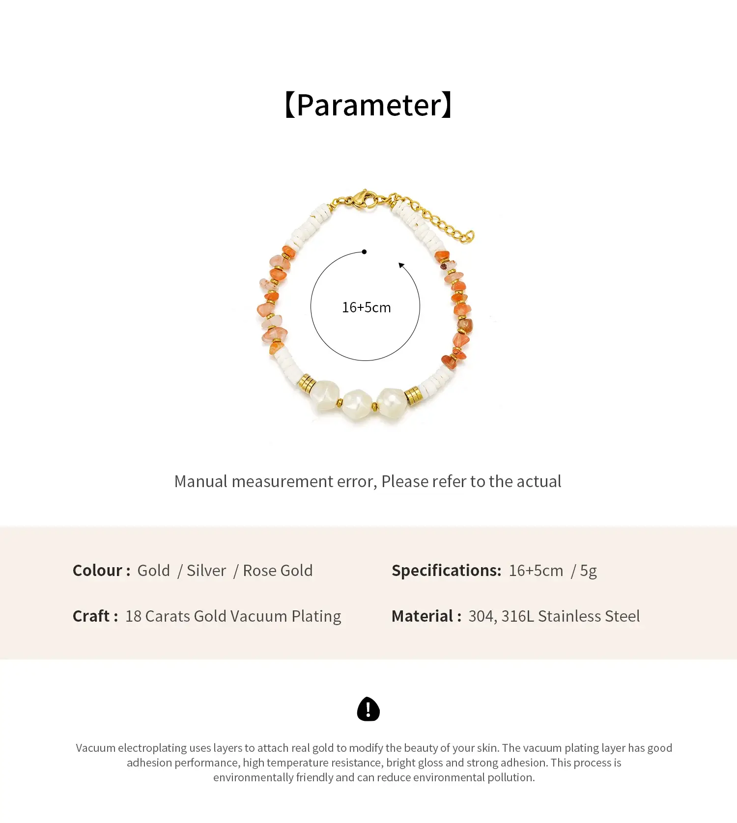 Pretty is me Collection Bohemian Style Stainless Mix with Baroque Pearl and Natural Stone Beads Stainless Steel Bracelet (3)(1).webp