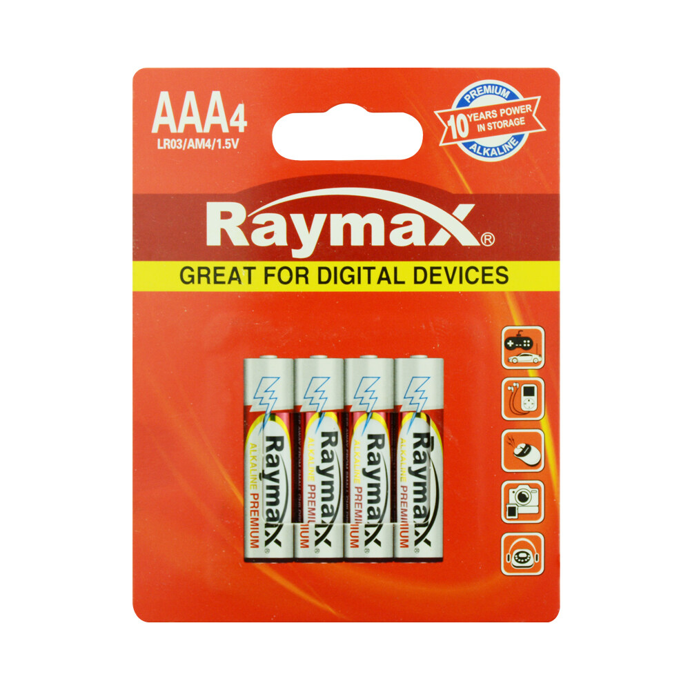 Raymax Leak Proof OEM customized 1.5v AAA LR03 alkaline batteries wholesale-10 Years Shelf life