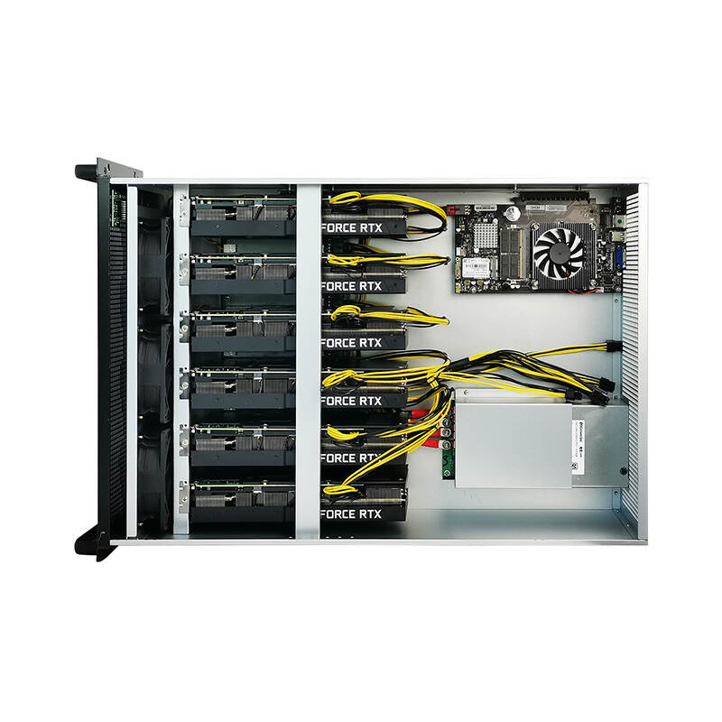 70mm Silent 6 GPU Server Case Frame Chassis With Fan Speed Controller 6 GPU Computer Server External case Server Rack