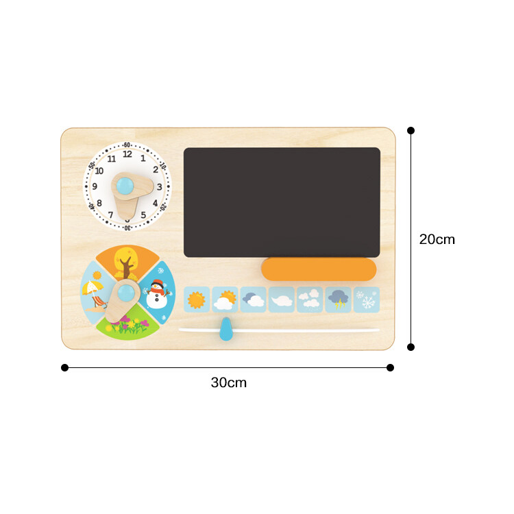 children's educational wooden calendar clock toy