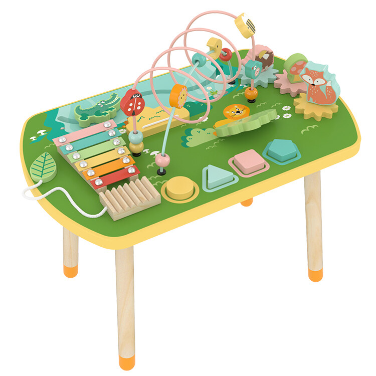 KiKid Wooden Activity Table - Children Multi-Function Game Desktop - Kids Wood Play Table- Hand Eye Coordination Training