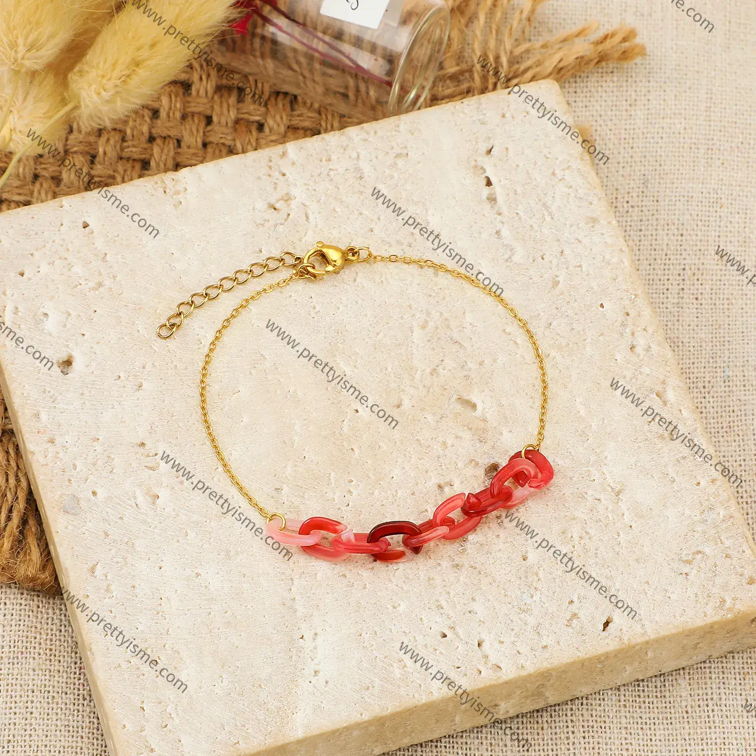 2022 Trendy Style Resin Chain Mixed With Thin Chain Stainless Steel Fashion Bracelet (3).webp