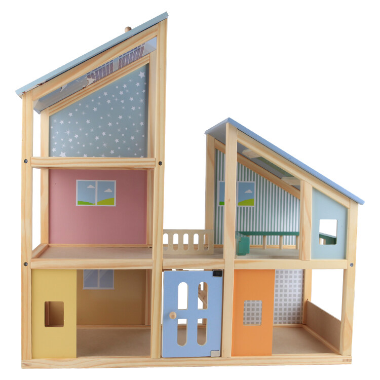 All Seasons Kids Wooden Dollhouse - Two seasons Dolls House – Wooden doll house for boys and girls – Wooden play house