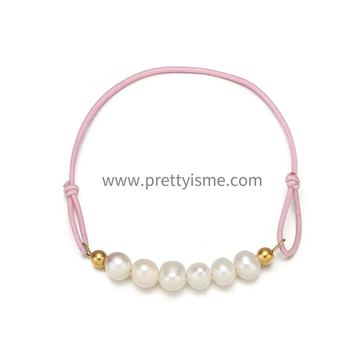 Hand Braided Pink Bracelet with Pearl Bracelet Ball Beads (5).webp