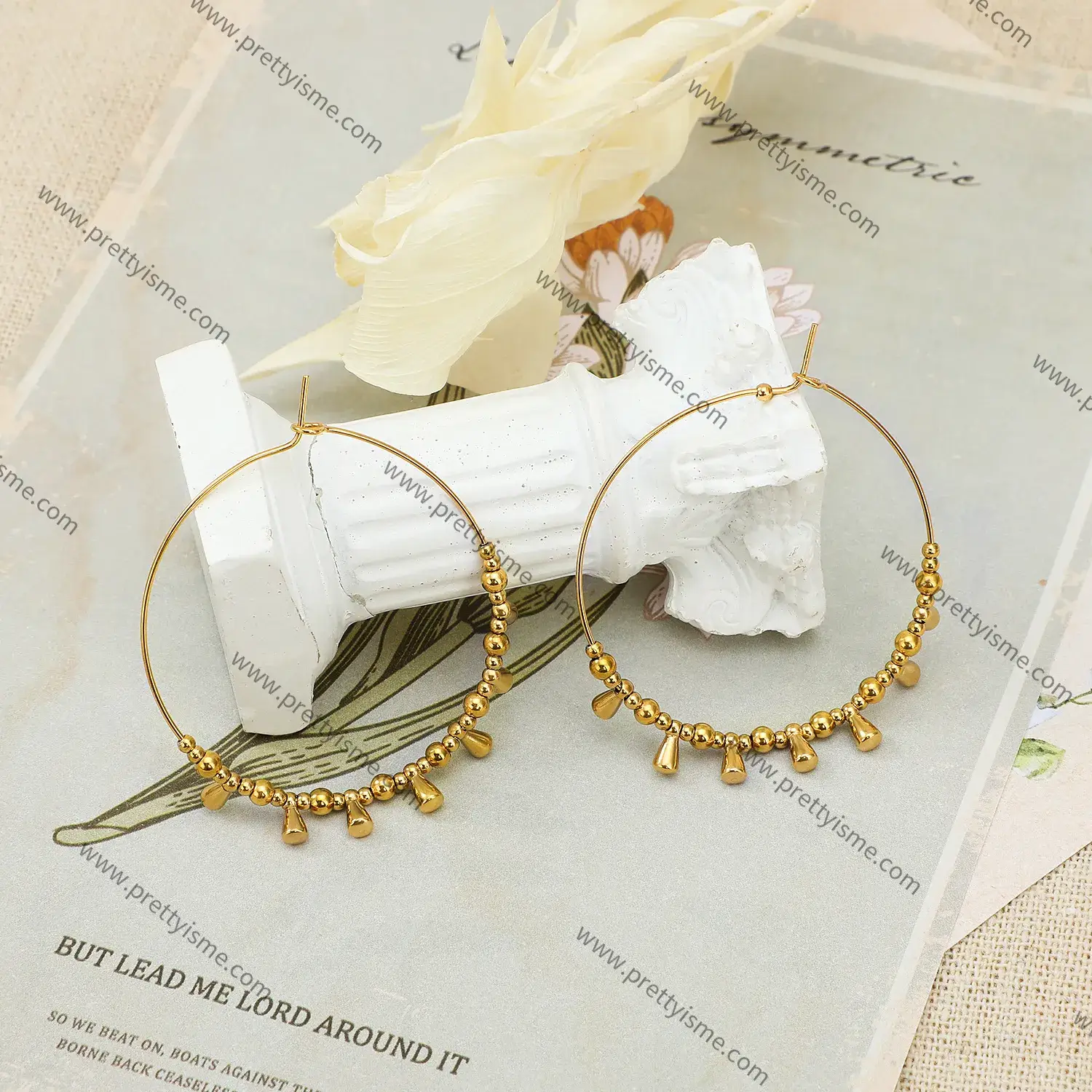 Fashion beaded earrings 18K gold plated waterproof delicate and lovely wholesale stainless steel earrings (3).webp