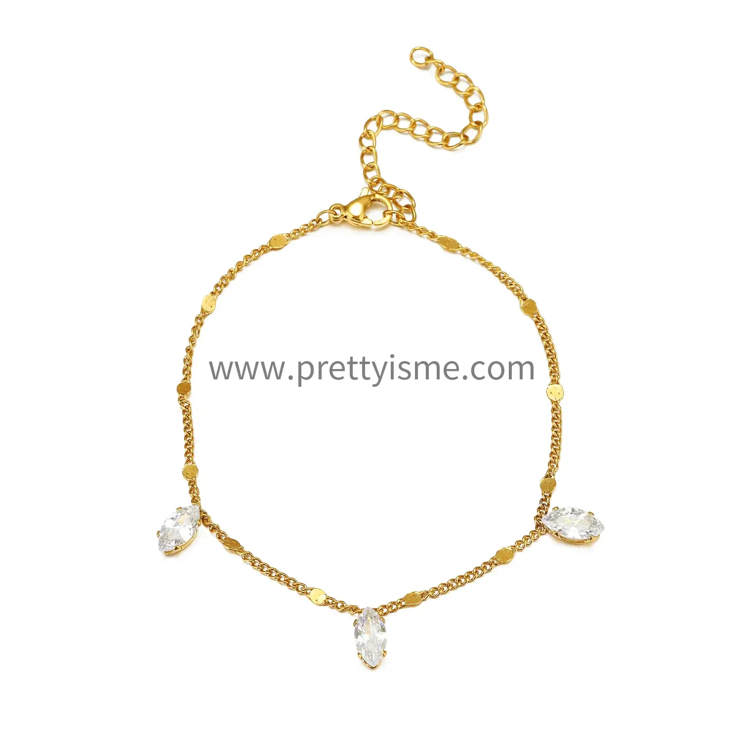 Korean Style Stainless Steel Bracelet Crystal Inlaid Gold Plated Cute Bracelet (5).webp