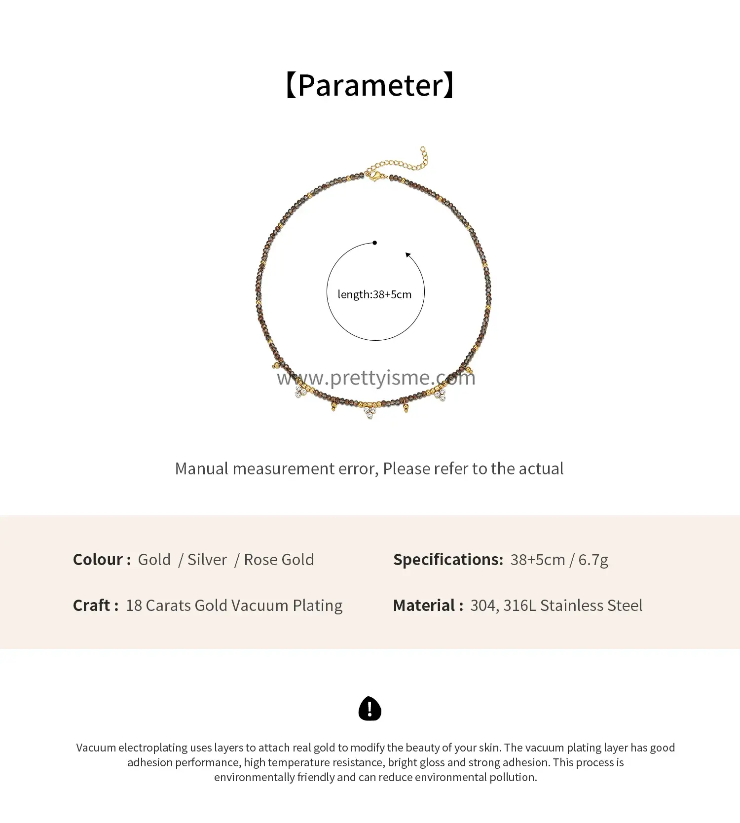 Neutral Style Brown Crystal Pendant Chain Set Diamond Mature Style Stainless Steel Necklace (6).webp