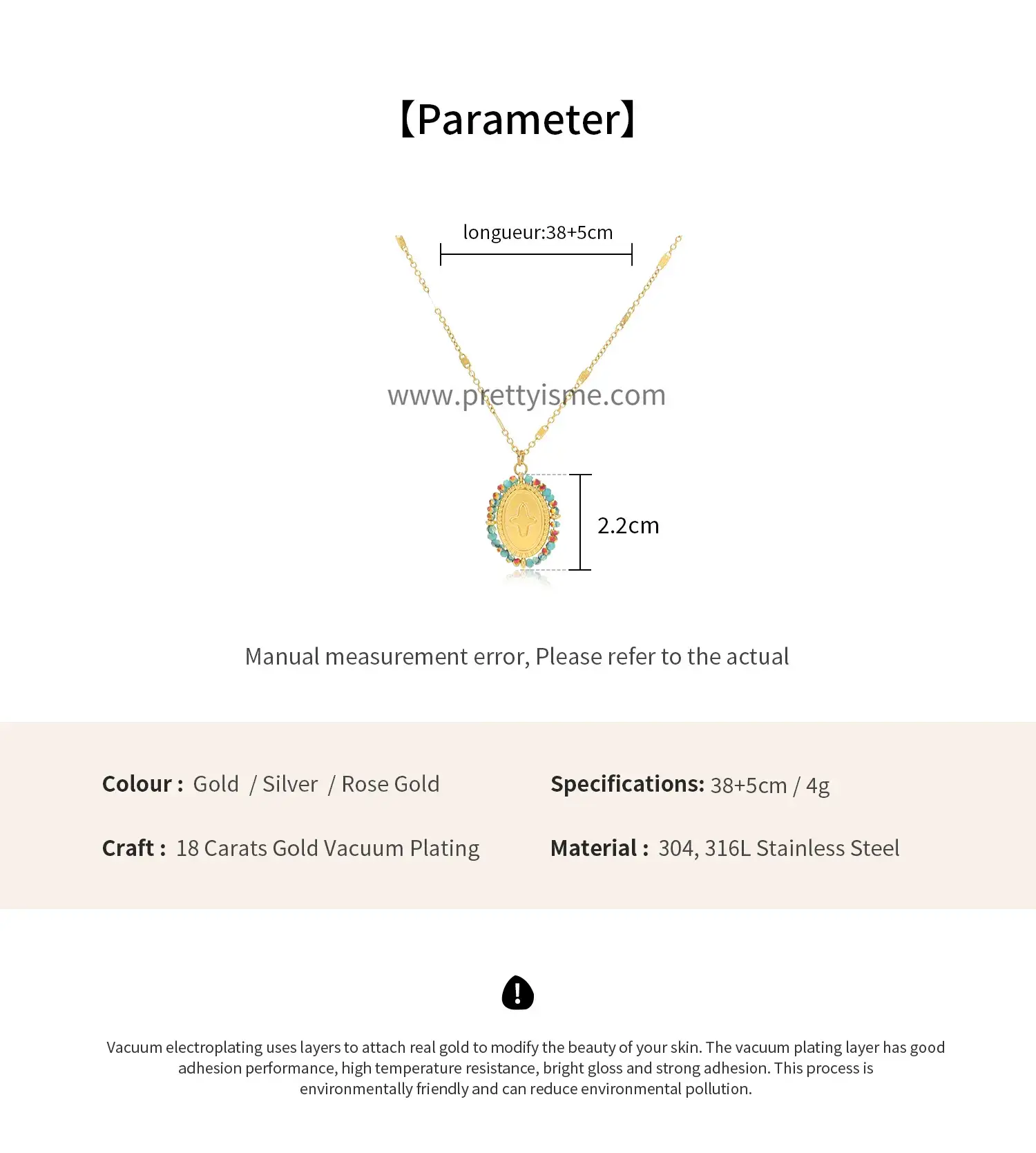 Stainless Steel Pendant Necklace Small Color Stone Beaded Engraved Cross Pattern Gold Plated Necklace (6).webp