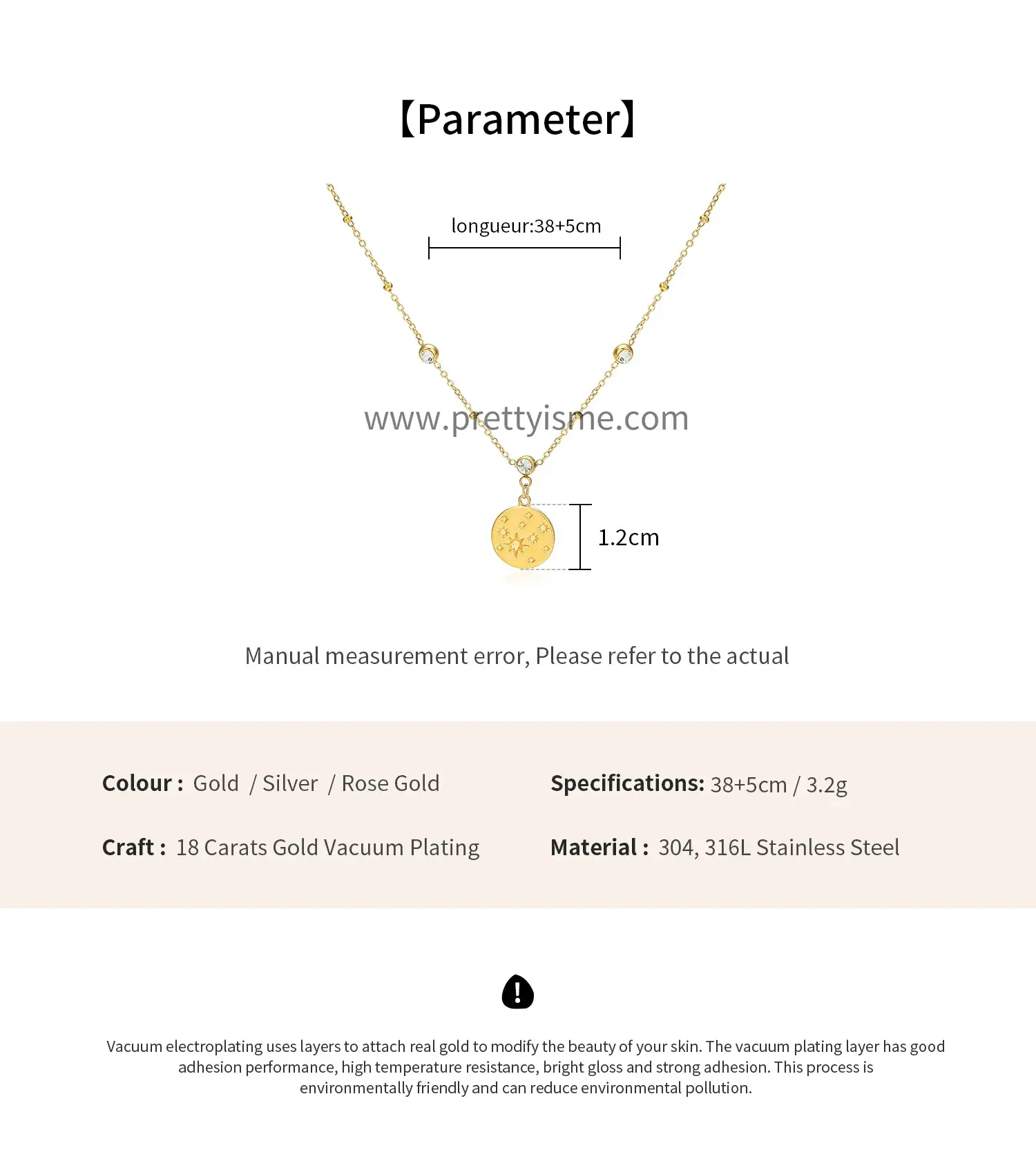 Korean Pendant Necklace Diamond Inlaid Engraved Star Pattern Gold Plated Stainless Steel Necklace (6).webp