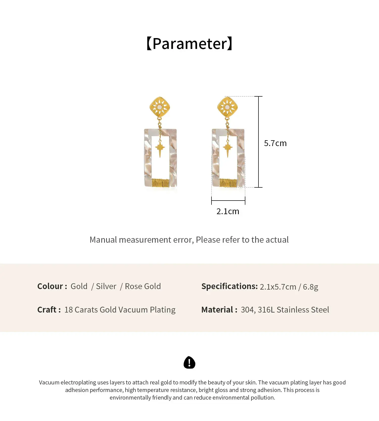 Square Earrings Twisted Wire Pendant Gold Plated Stainless Steel Earrings (6).webp