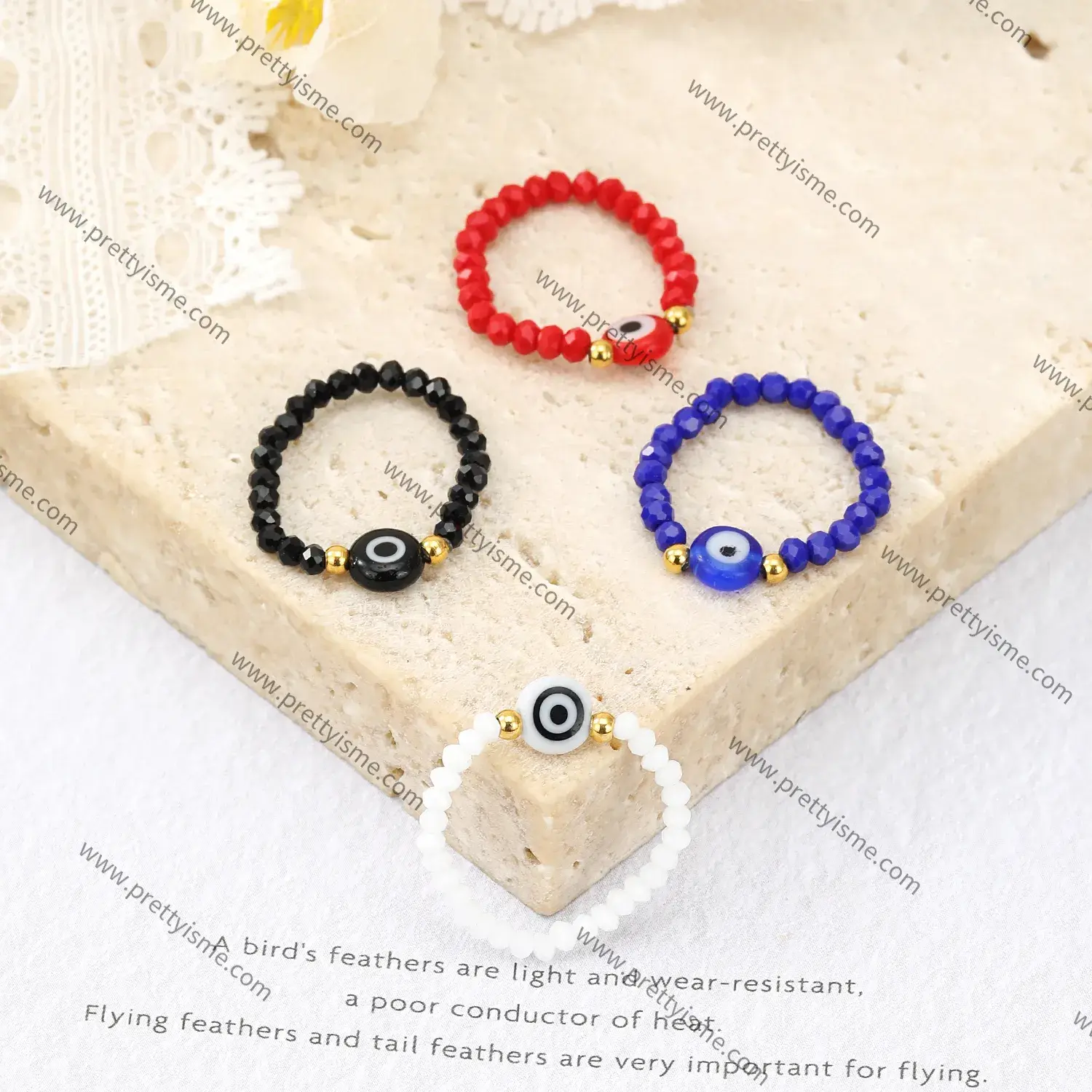 Natural Stone Solid 18K Gold Plated Beads Unique Pattern Stainless Steel Ring (3).webp
