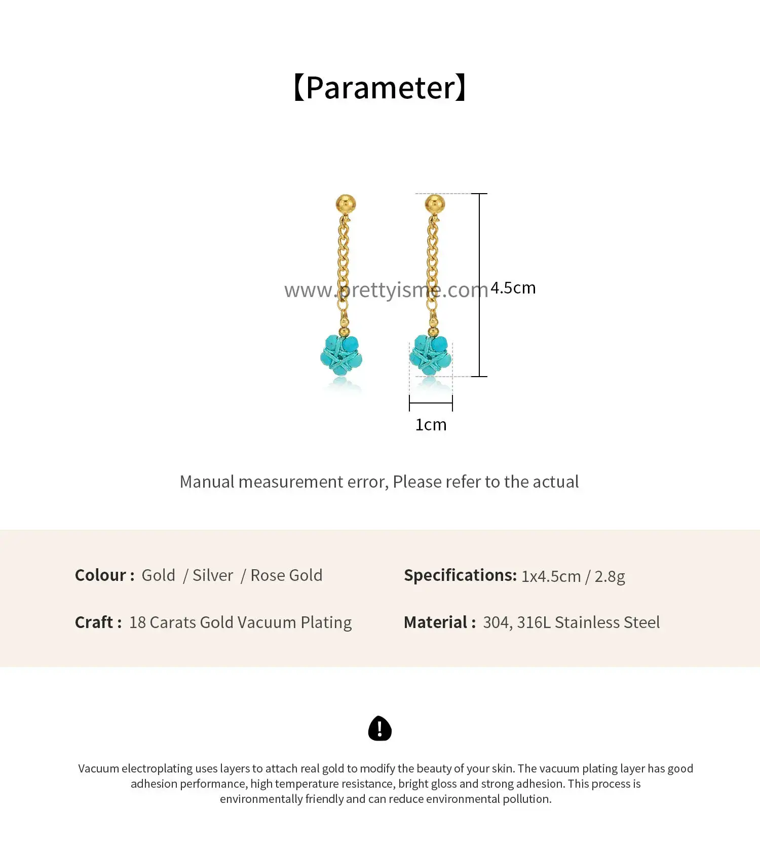 Lovely Earrings Bar Blue Natural Stone Bundle Gold Plated Stainless Steel Earrings (6).webp