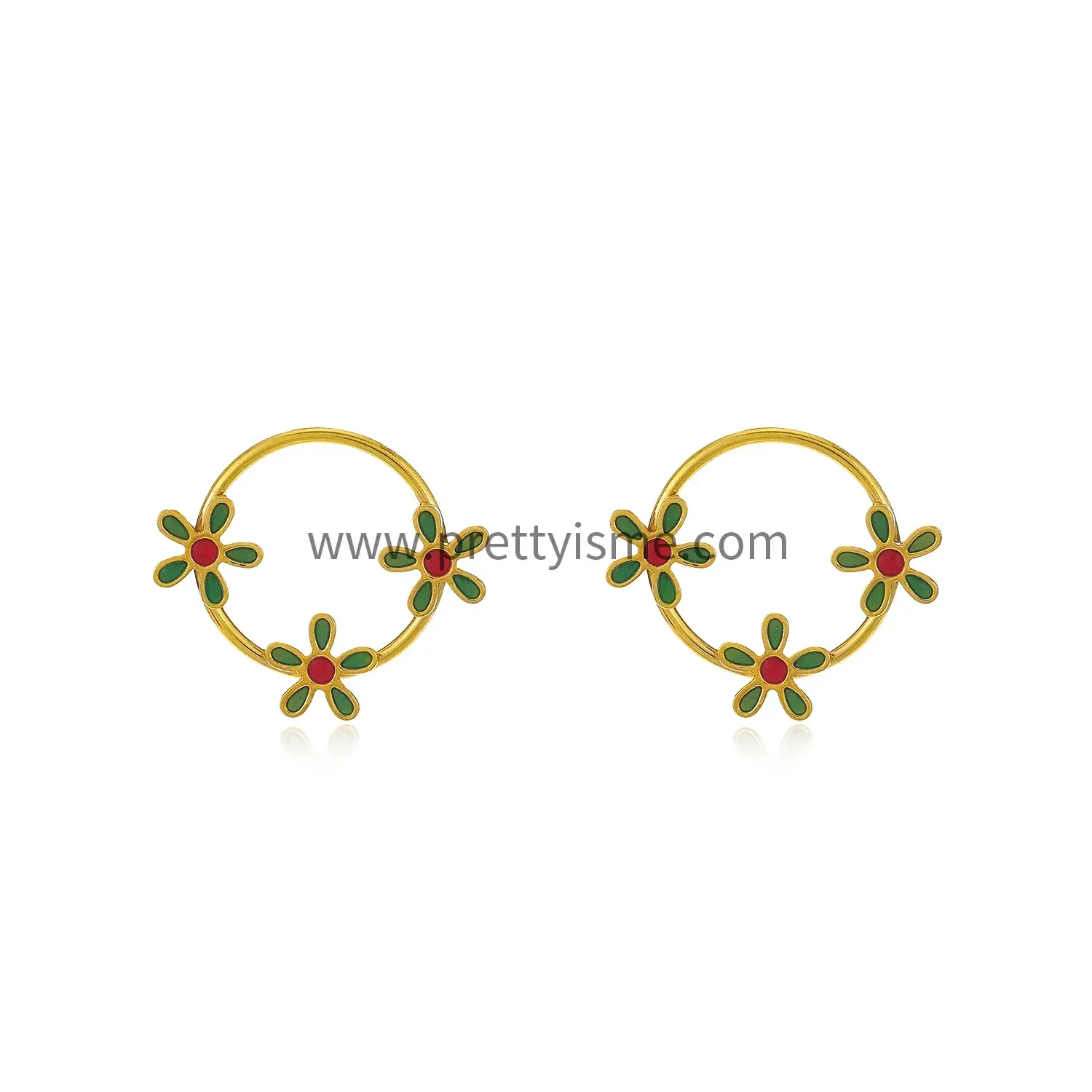 French Style Flower Multicolor Earrings Spring Lively Lovely Ring Gold Plated 18K Stainless Steel Earrings (5).webp