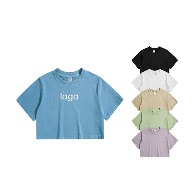 High Fashion Streetwear Multi Color Pullover Custom Crop Top Women T Shirt