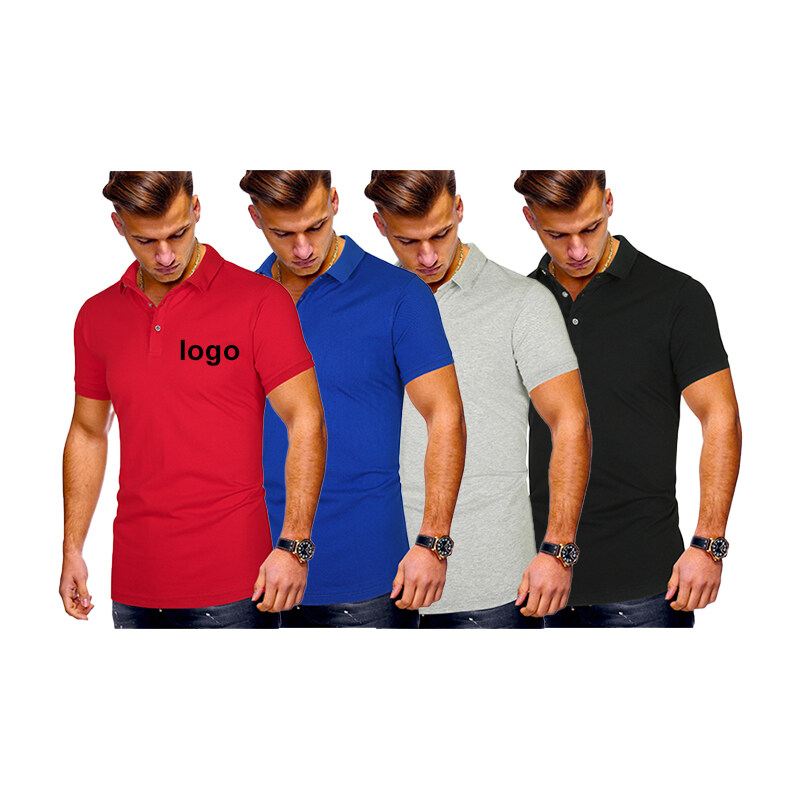 Summer Custom Color 100% Cotton Workout Casual Men Polo Shirts