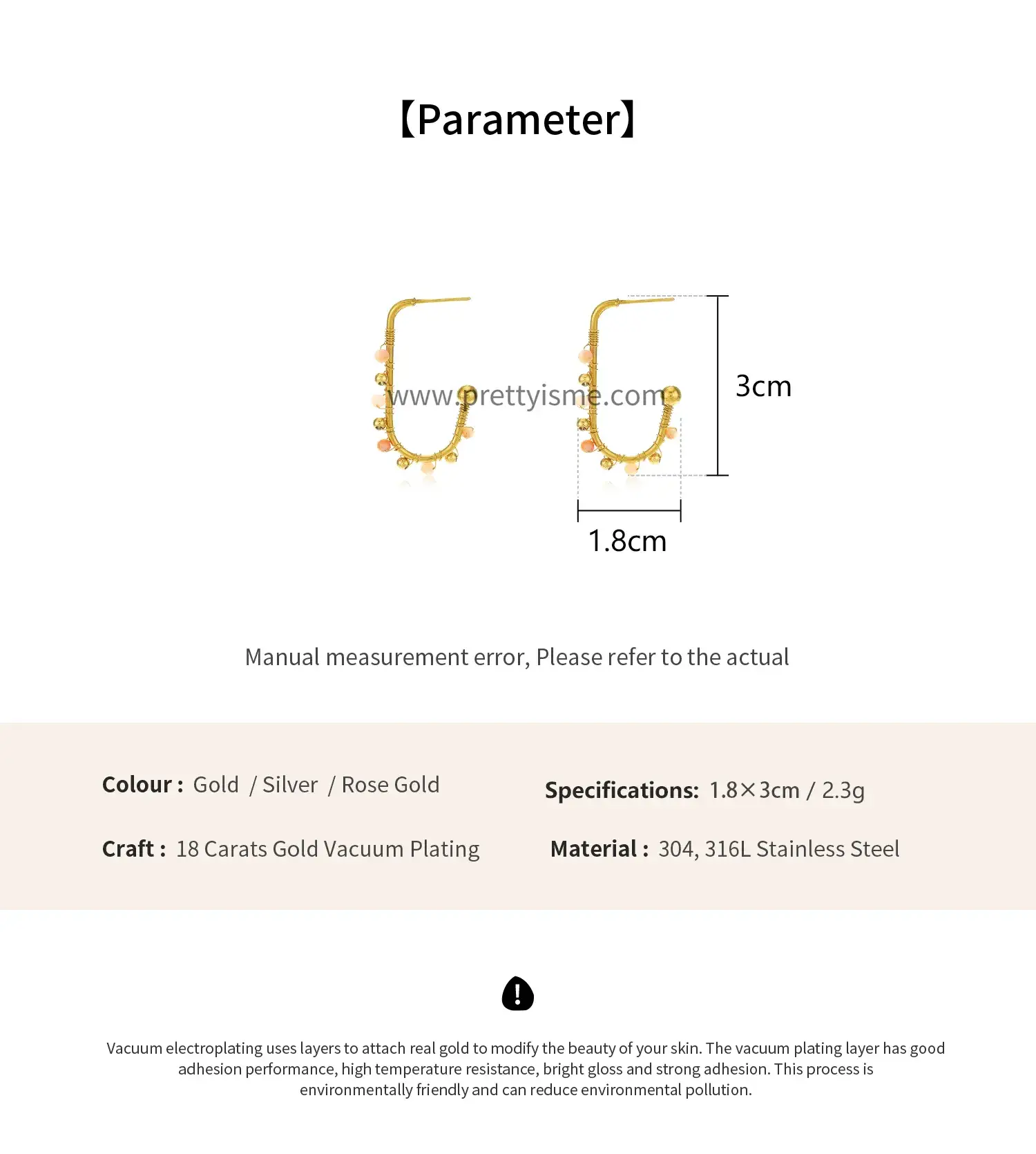 Stainless Steel Open Earrings Wrapped Colorful Beads Natural Stone Gold Plated 18K Stainless Steel Stud Earrings (9).webp