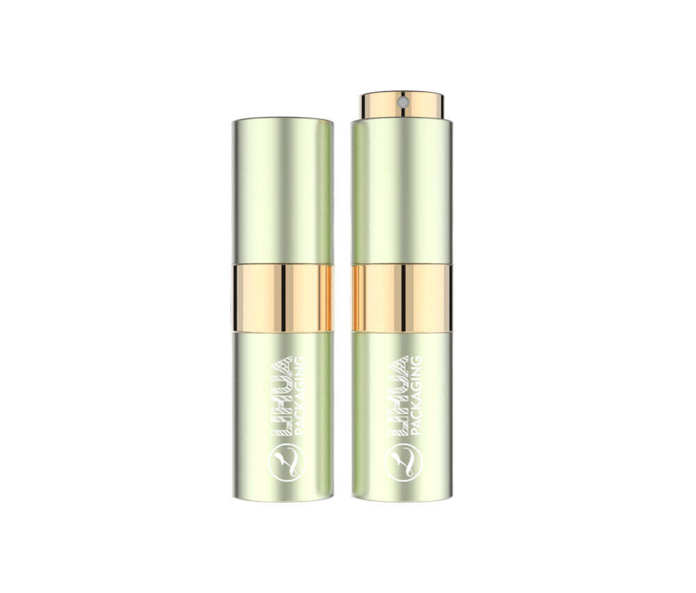 wholesale glass perfume spray bottl Custom luxury Refillable round Mini Pocket Aluminum Twist pump Spray Atomizer 15ml | PW-079A