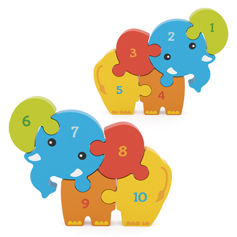 Elephant Wooden Jigsaw Puzzle Wooden Puzzle Game Learning Toys Children's Puzzles